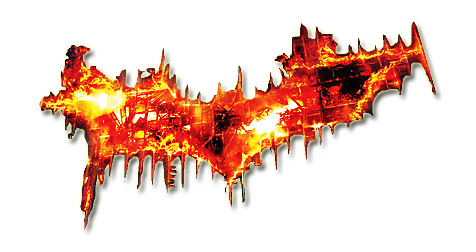 A burning bat, from the movie The Dark Knight.