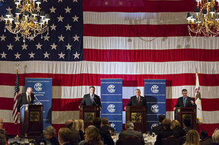 Republican gubernatorial candidates Bill Brady, Kirk Dillard and Dan Rutherford debate term limits, lowering taxes and pension reform at the Union League Club of Chicago on Jan. 22. The candidates will run against Gov. Pat Quinn and progressive activist Teo Hardiman.