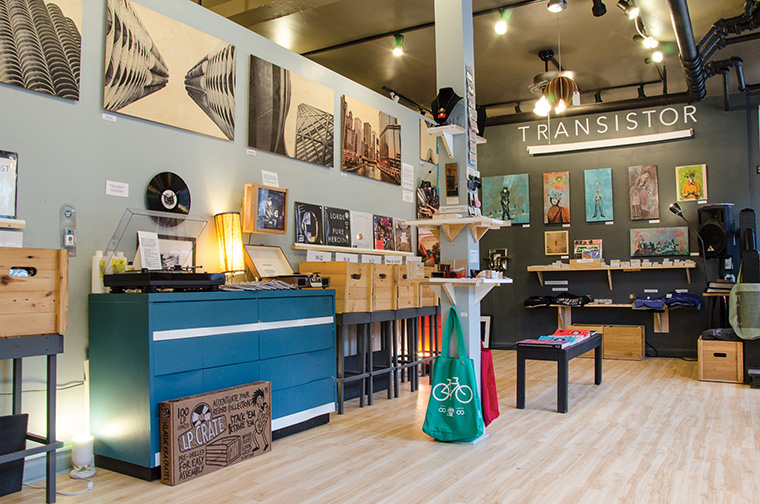 Transistor, 3441 N. Broadway, uses every inch of space to showcase local artists’ work and expose customers to new forms of music, art and culture.
