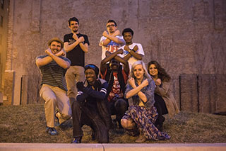 Members of Straightedge at Columbia, the college’s straight edge group, pose with the X symbol. The letter “X” or “XXX” is often used to represent the movement on straight edge clothing and memorabilia.