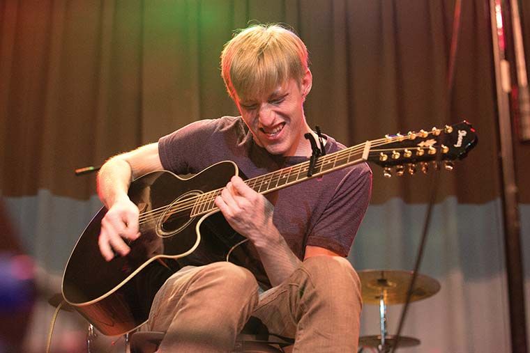 Sophomore Tom Fertsch showcased his musical talent at the Student Programming Board's Big Mouth event on Sept. 4.