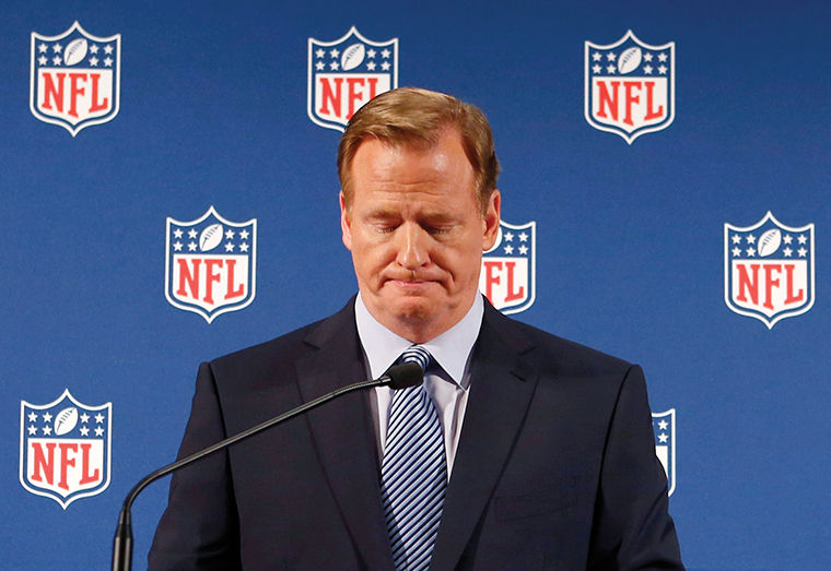 NFL+Commissioner+Roger+Goodell+has+come+under+fire+recently+for+the+NFL%E2%80%99s+handling+of+domestic+violence.