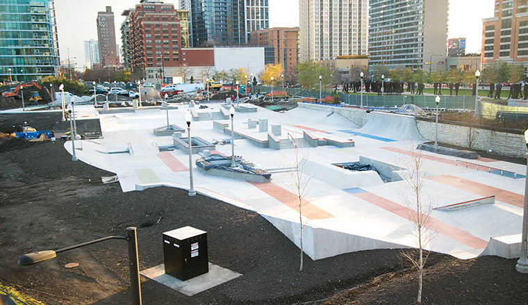 


The $2.7 million skate park that extends in Grant Park from the 11th Street pedestrian bridge to Roosevelt Road will be completed in November and will open in December. 


