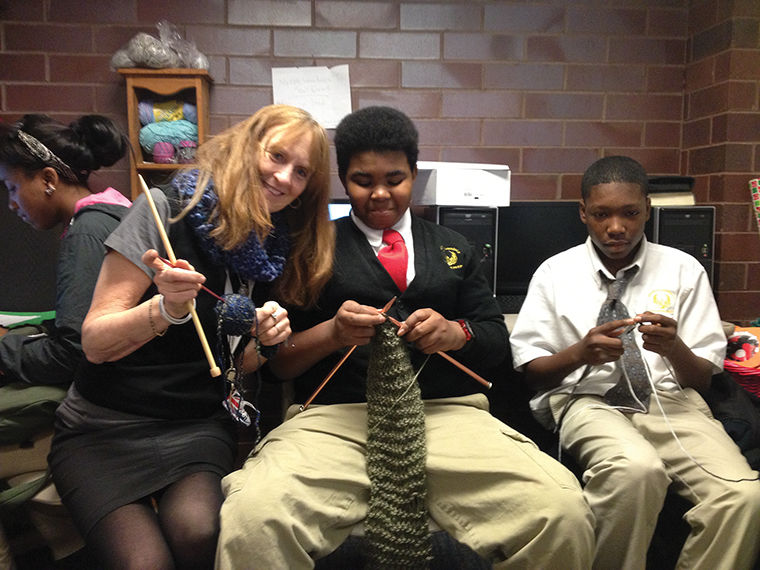 Chicago Public Schools teacher Dorothea Tobin, 62, started a knitting club at North Lawndale College Prep., which is not only an after-school activity, but a source of pride and income. Tobin said students have made up to $400 a month through selling their wares—such as bowties and scarves.