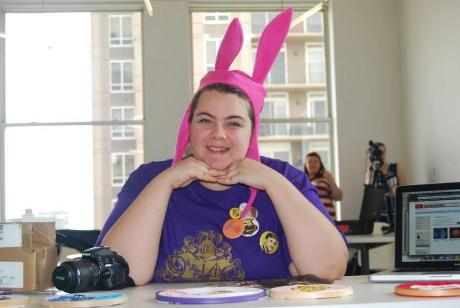Muggles Association president Megan Ammer cosplays as Louise from Bob’s Burgers at the 2014 CG2 Convention where all types of student-produced fan art is displayed and for sale at the event. The 2015 CG2 Convention will be held April 17 and 18 at Stage Two in the 618 S. Michigan Ave. Building.