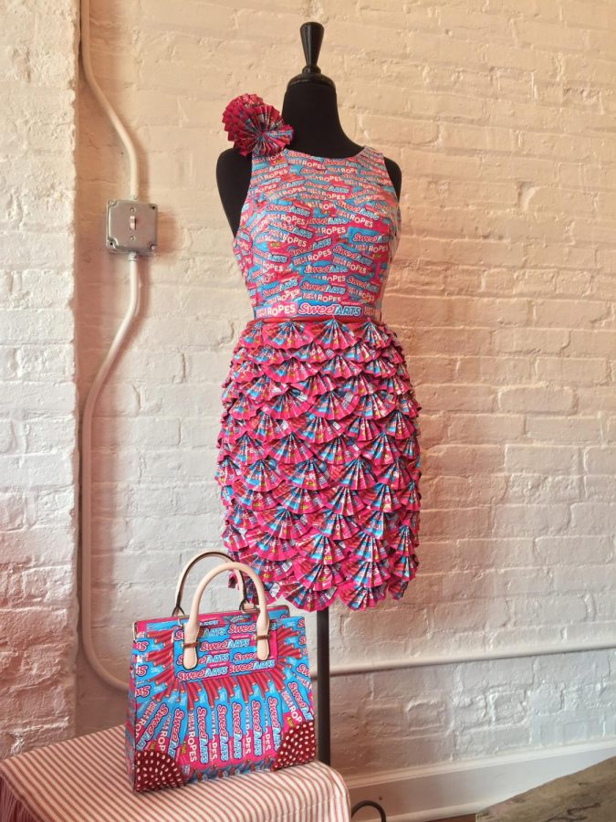 A+dress+made+entirely+of+SweeTARTS%C2%A0wrappers+is+on+display+at+the+Candyality+museum%2C%C2%A0835+N.+Michigan+Ave.%2C+7th+Floor.