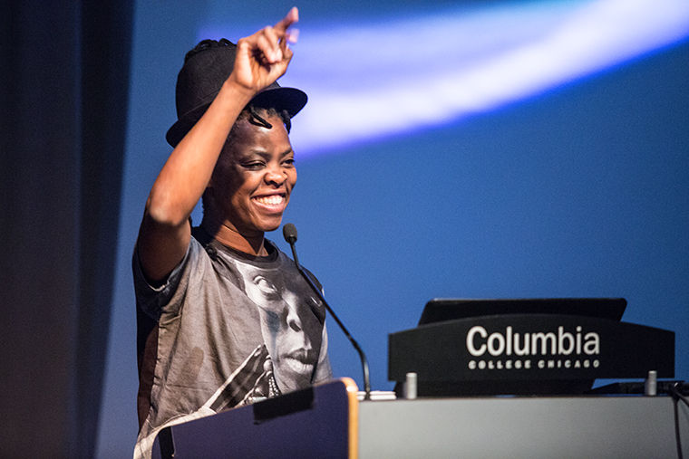 Zanele Muholi, photographer and visual activist, shared her projects involving South Africa’s LGBTI community Feb.24 at the college’s Stage Two auditorium.