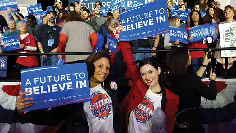 Alexa and Kate, played by Kimberly Michelle Vaughn and Abby Vatterott respectively, have been traveling to presidential campaign rallies around the Midwest for the web series “Citizen Kate.” 