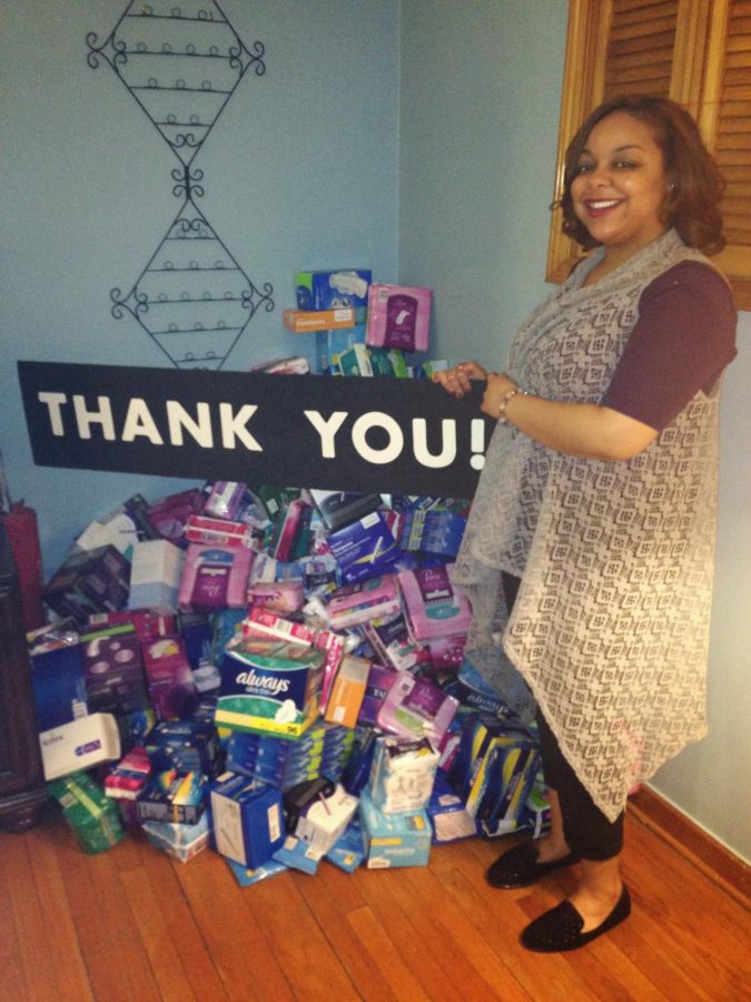 In 2016, Jesseca Rhymes, coordinator of Never Go Without, spent her second consecutive year collecting feminine hygiene products for homeless women 