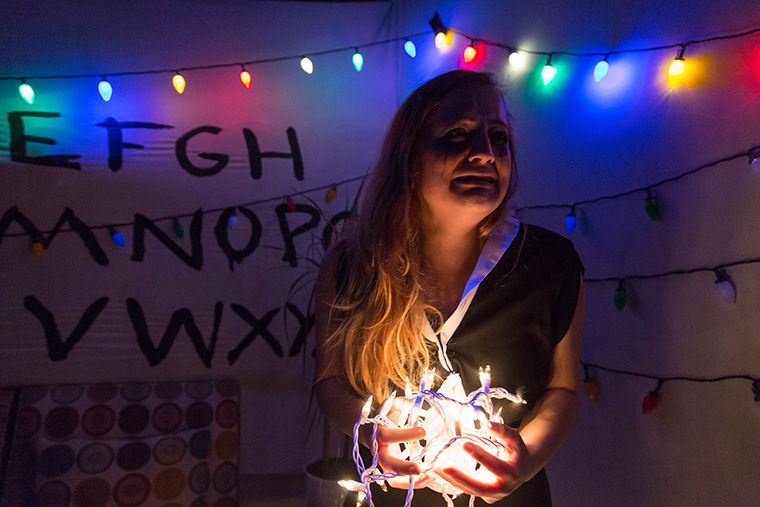 Freshman interactive arts & media major Victoria Zeilenga portrayed Joyce Byers from the hit Netflix series Strangers Things at the Oct. 27 Wicked Week haunted house in the 916 S. Wabash Ave. Building.  
