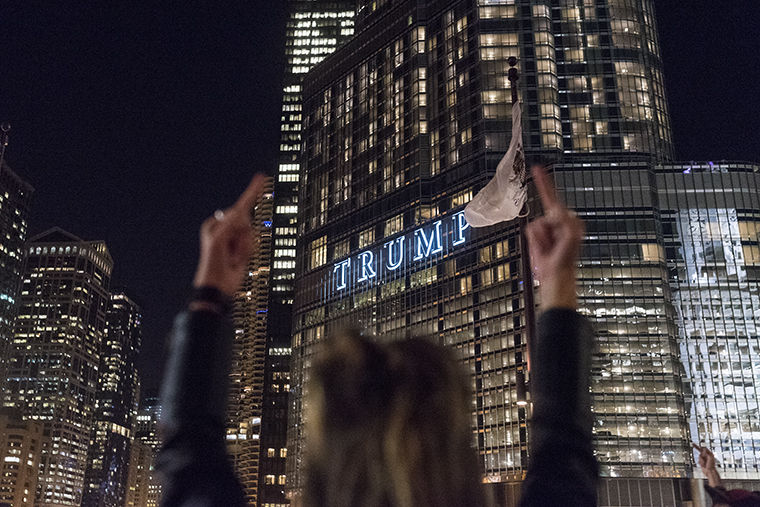 In response to the election of Donald Trump, thousands of protesters took to the street Nov. 9. The protest shut down major streets in the Loop during rush hour and late into the night.