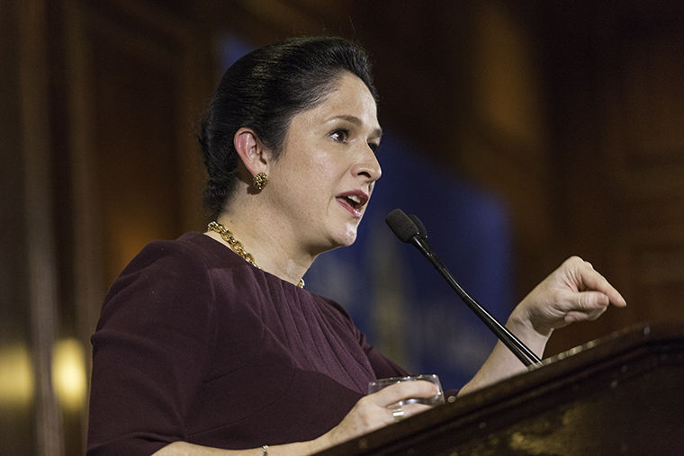 Illinois Comptroller Susana Mendoza said Gov. Bruce Rauner is trying to create a government shutdown at Chicago City Club March 8.