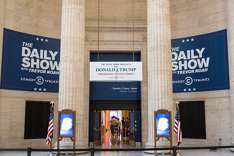The Donald J. Trump Presidential Twitter Library, traveled to Chicago for the weekend. Photo taken on Oct. 19.