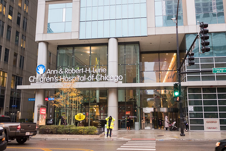 Ann & Robert H. Lurie Children’s Hospital of Chicago, 225 E. Chicago Ave., was greeted by protesters Oct. 26. Despite pressure from them, the hospital has not renounced surgeries on intersex children. 