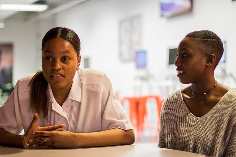 Alumnae Alivia Blade (left) and Bri Heath created Columbia’s first Black Arts Festival wto provide a space and build community for black students and alumni.  