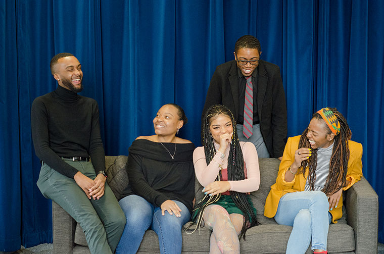 The executive board of Columbias Student Government Association stands for a portrait at The Loft, 916 S. Wabash Ave. For the first time since SGA formed in 2002, the board consists of only black students.
