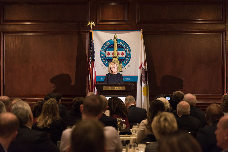 State Rep. Jeanne Ives, R-Wheaton, accused Gov. Bruce Rauner of serving the interests of Chicago above suburban and downstate Illinoisans at a Feb. 5 City Club of Chicago speech. 