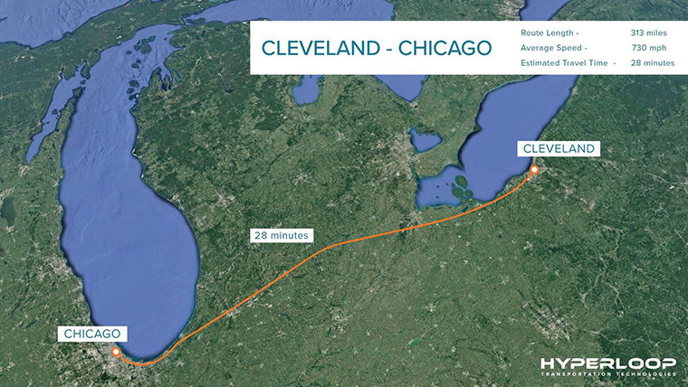 New hyperloop train proposal would connect Chicago to Cleveland