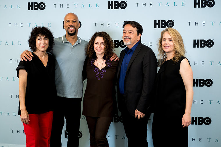 Jennifer Fox, director and writer for The Tale, Common and Len Amato at the HBO premier.