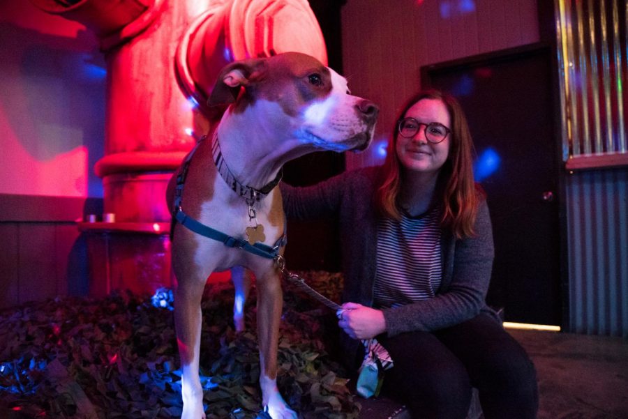Carrie and her dog Kelvin at the Emporium pop-up on Sept.6th, 2018.