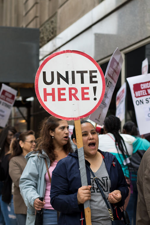 Hospitality union workers strike for new contract