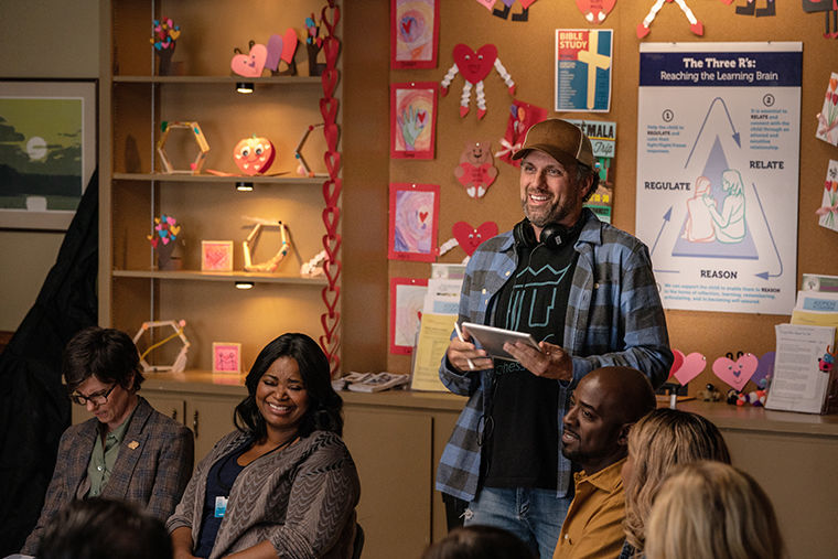 Director Sean Anders, Tig Notaro and Octavia Spencer on the set of Instant Family from Paramount Pictures.