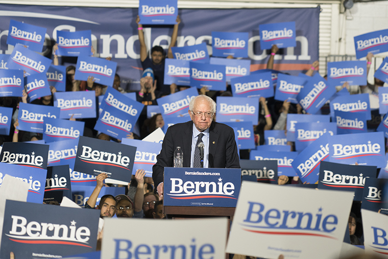 U.S. Sen. and 2020 presidential candidate Bernie Sanders holds a rally at Navy Peir on March 3.