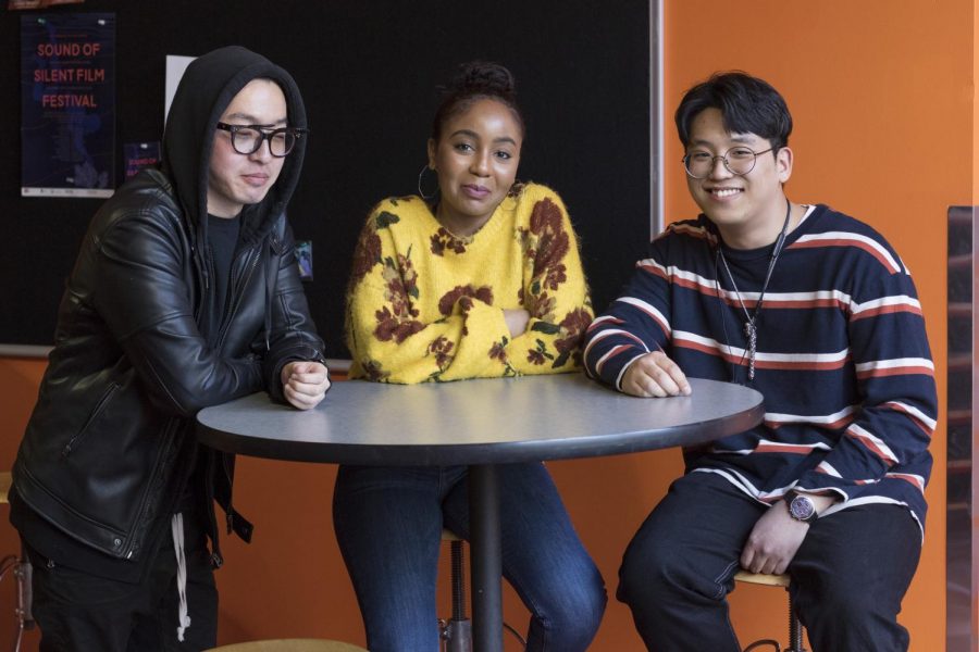 Peter Jang, Donovan Thomas and Jeonghun Han are part of OFFLINE, which works to provide art students better networking opportunities. 