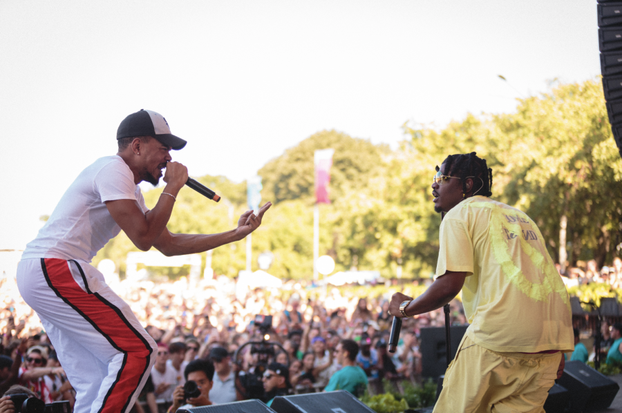 Smino brought out Chance the Rapper as a special guest during his set at Titos Handmade Vodka stage to perform Eternal Aug. 3.