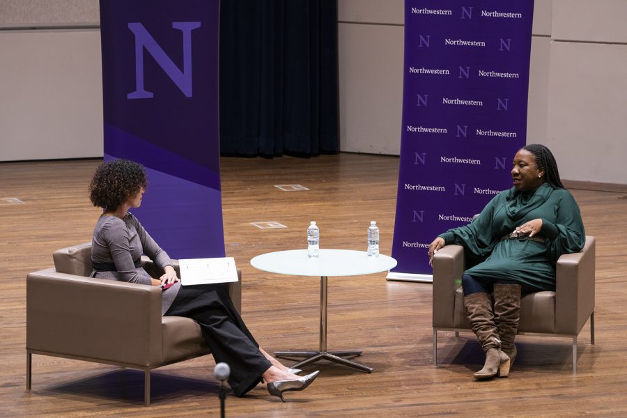 MeToo founder Tarana Burke speaks during a Q&A session at Northwesterns MLK Dream Week event Monday, Jan. 27.