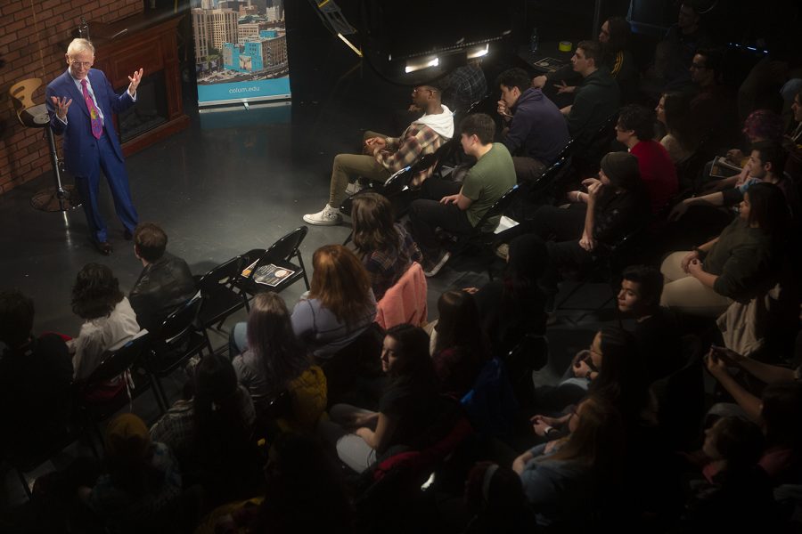 During his presentation, held at 600 S. Michigan Ave., nine-time Emmy award-winning Director Don Roy King questions the importance of awards, saying the judges used to spend an entire weekend watching every nominated show vote for whatever interests them rather than which show had the best direction.