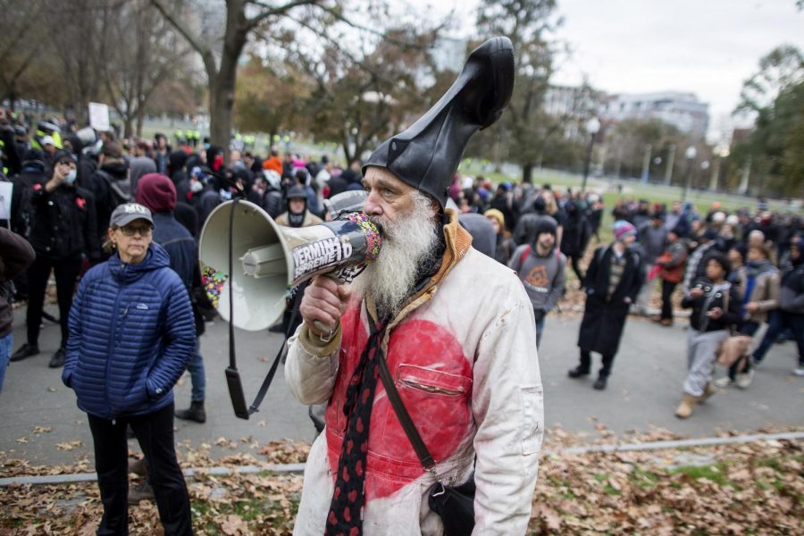 Vermin Supreme has been campaigning for the presidency with the Libertarian Party since 2012. He is known for wearing a rubber boot on his head and his free pony policy.