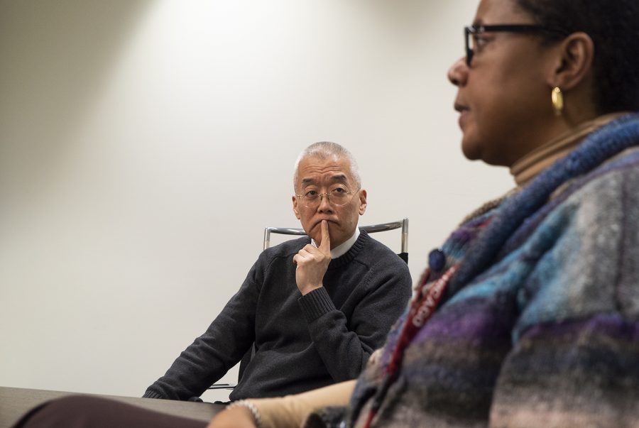 President and CEO Kwang-Wu Kim (center) offers a sneak peek at what life will look like when campus reopens.