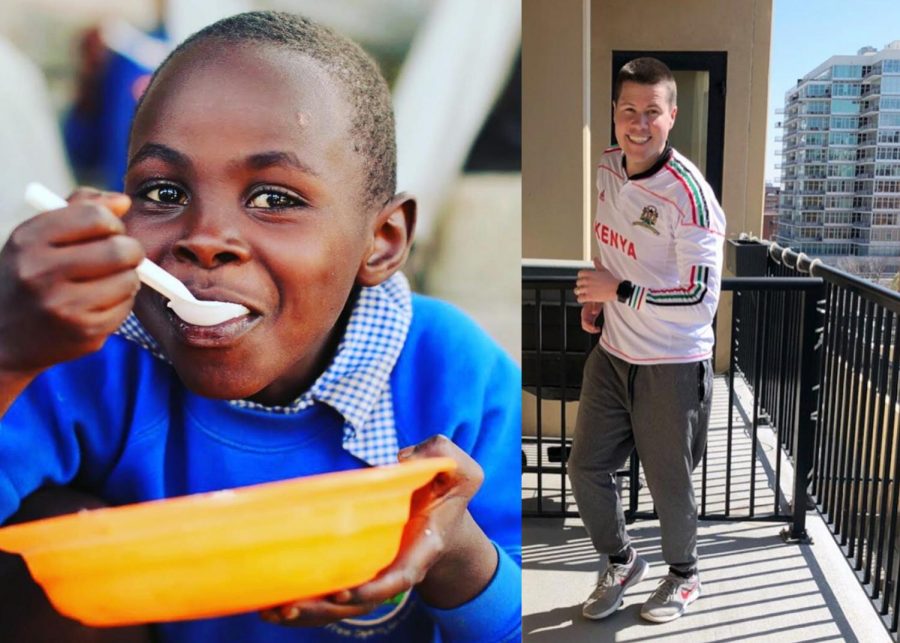 South Loop residents Jeff (left) and Allyson Harbert ran a marathon on their balcony to raise money for coronavirus relief efforts in Kenya.