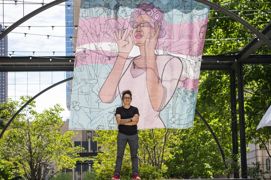 Sam Kirk, a 2005 Columbia alumna, first had this mural exhibited as a part of a Pride installation in New York.