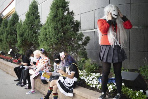 180707) -- CHICAGO, July 7, 2018 -- Cosplayers pose for photos during the  2018 Anime Midwest at Stephens Convention Center in Chicago, the United  States, July 6, 2018. The three-day event kicked