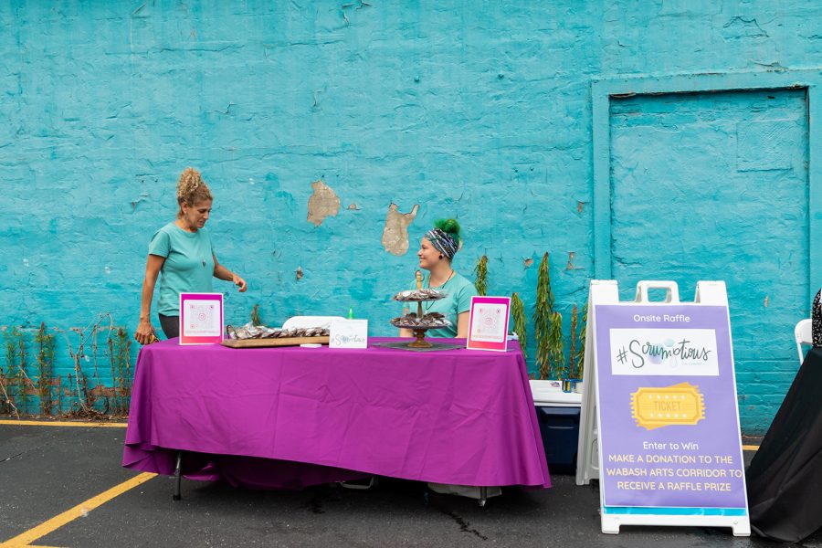 Alina and Joanna Brown serve pastries and baked goods from their business, Scrumptious. 