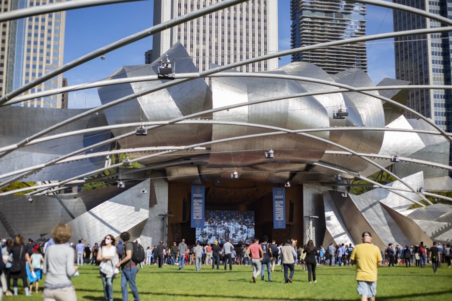 Thousands gathered at Jay Pritzker Pavilion at Millennium Park Oct. 19 to celebrate Chicago’s WNBA champions.