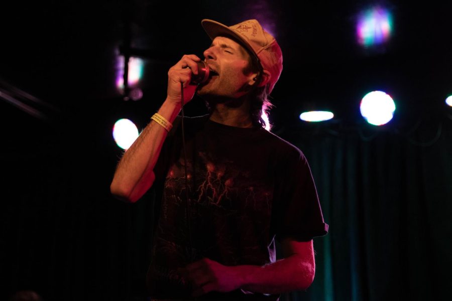 Zach Hurd, the singer and songwriter who uses the stage name Bay Ledges, puts passion into his performance at Beat Kitchen, 2100 W. Belmont Ave., on Feb. 8.