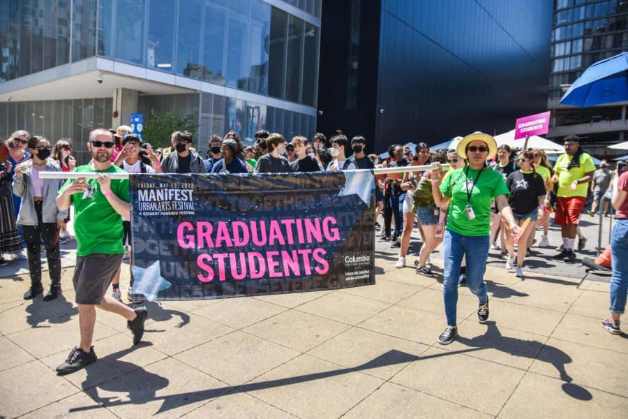Graduating students marched from the Student Center and down Wabash Avenue.