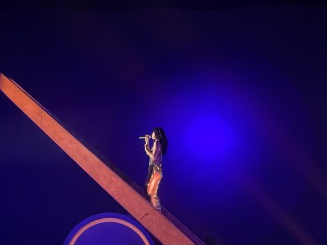 Lorde ascends the staircase of her sundial in a transparent sequined gown for a performance of “Sober” from her sophomore album “Melodrama.”