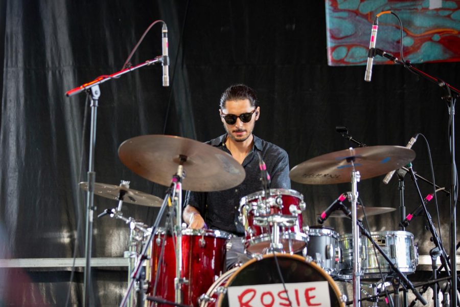 Francesco Catricala, also known as FCAT, drums during ROSIEs emotional Lollapalooza set.