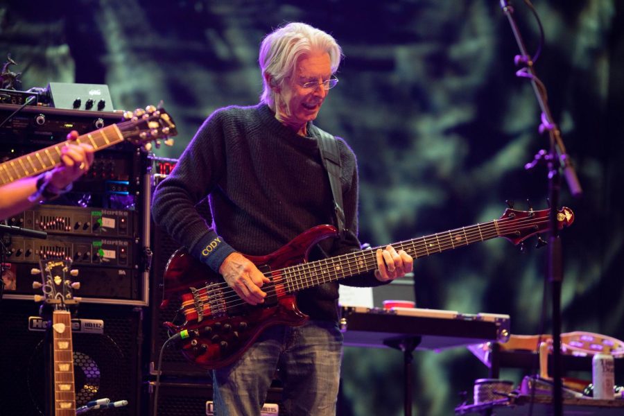Phil Lesh, of Phil Lesh & Friends, plays guitar during Doin That Rag at Sacred Rose music festival on Aug. 26.