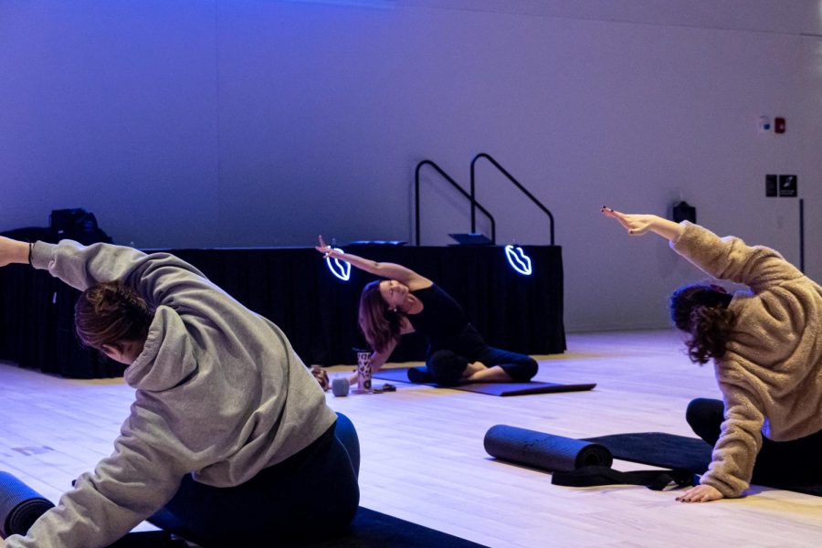Yoga, stretch, and meditation took place before the dancing, allowing students to relax and clear their minds.