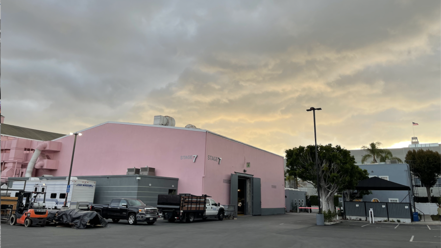 Dusk wraps over Sunset Las Palmas Studios, in Los Angeles, California. Columbias Semester in LA classrooms sit on the same lot as the studio. Braden Bates