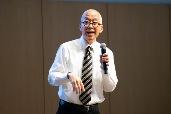 President and CEO Kwang-Wu Kim speaks to Columbia faculty and administrators at their Faculty Retreat on Wednesday, Aug. 16, 2023. One of the colleges main goals for the Fall 2023 semester is to balance the colleges current $20 million deficit. 