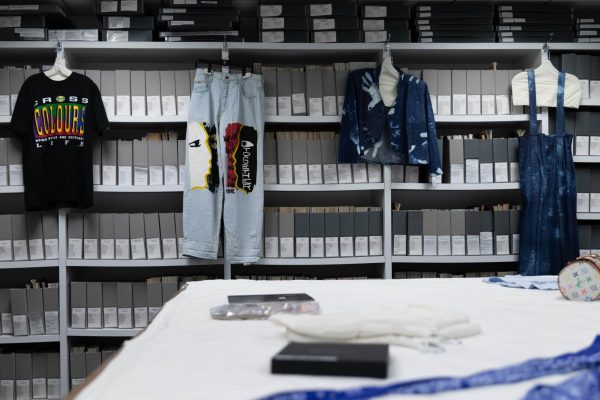 The Fashion Study Collection located on the eighth floor of 618 S. Michigan Ave. displays various fashion pieces for the Chronicles reporting on the history of hip-hop on Oct. 19, 2023.