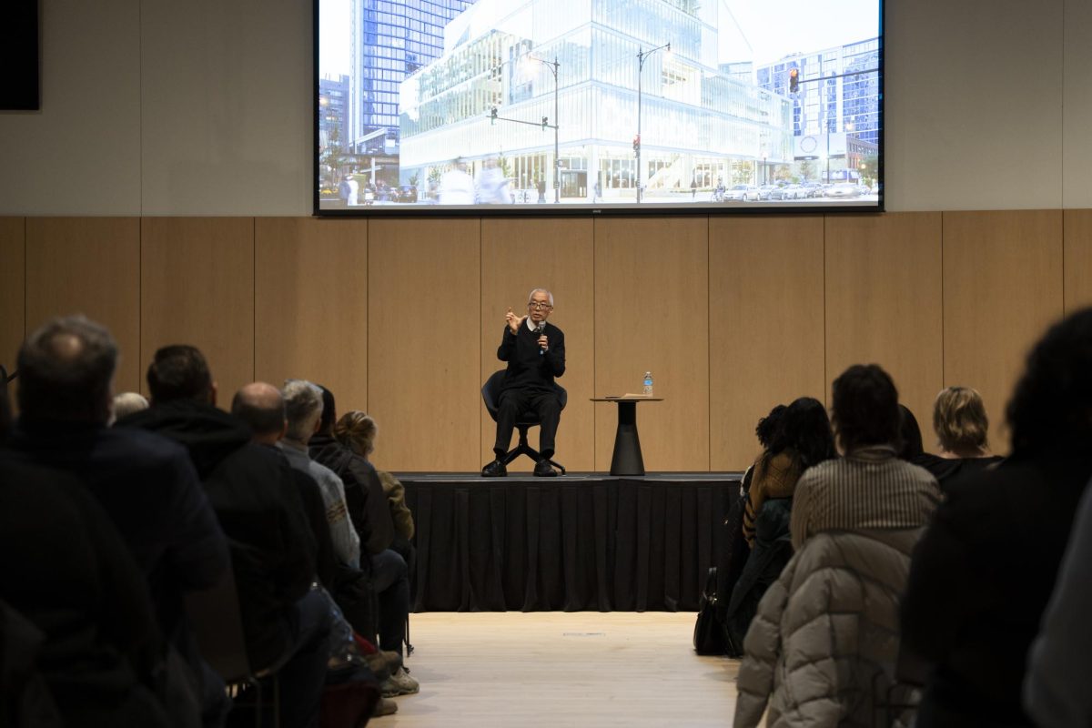 Audience+members+listen+as+President+and+CEO+Kwang-Wu+Kim+speaks+about+the+current+financial+state+of+Columbia+College+Chicago%2C+at+the+Student+Center+on+Tuesday%2C+Feb.+6%2C+2024.+