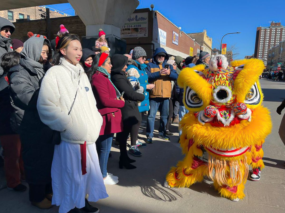 Columbias Asian Student Organization planned an outing for students to attend the Lunar New Year parade on Saturday, Feb. 17, 2024. Families and individuals cheered as the lions made their way marching down the Uptown neighborhood of Chicago.