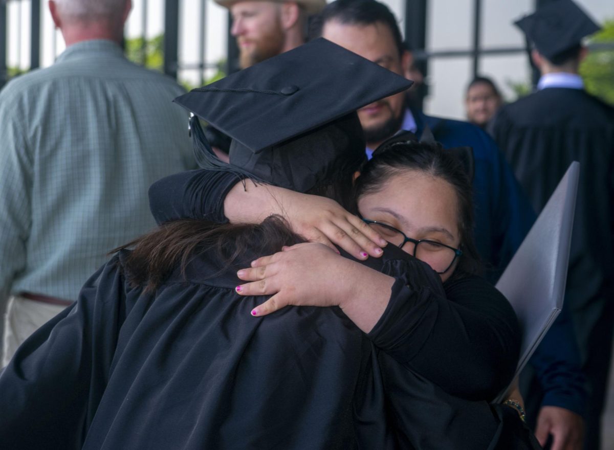 Family and friends embrace the new graduates on Sunday, May 12, 2024, at the Cinema and Television Arts graduation commencement ceremony. At the Arie Crown Theatre at 2301 S. Jean Baptiste Dusable Lake Shore Drive.  